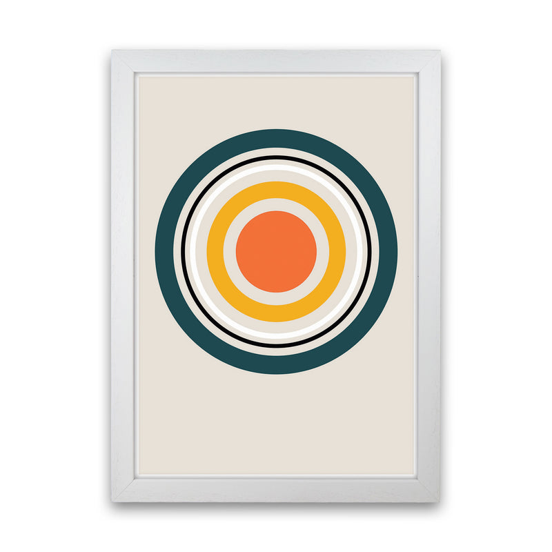 Retro Geometric Circle 3 Art Print by Jason Stanley White Grain