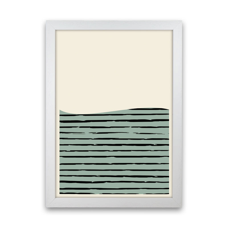 Green Minimal Midcentury Art Print by Jason Stanley White Grain