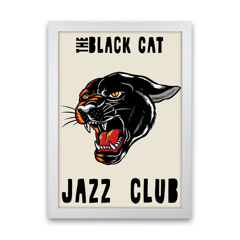 The Black Cat Jazz Club Art Print by Jason Stanley White Grain