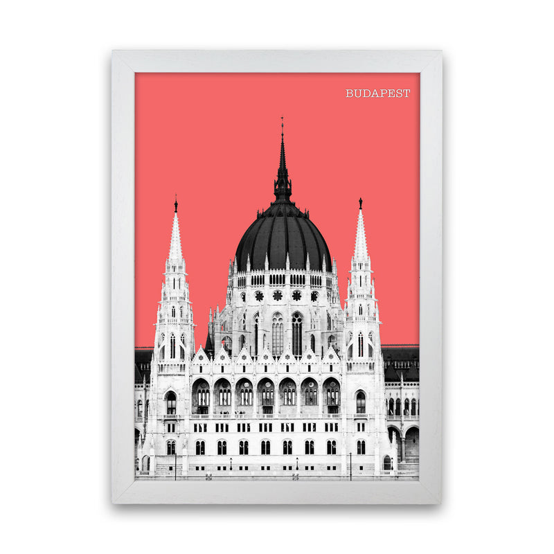 Halftone Budapest Red Art Print by Jason Stanley White Grain