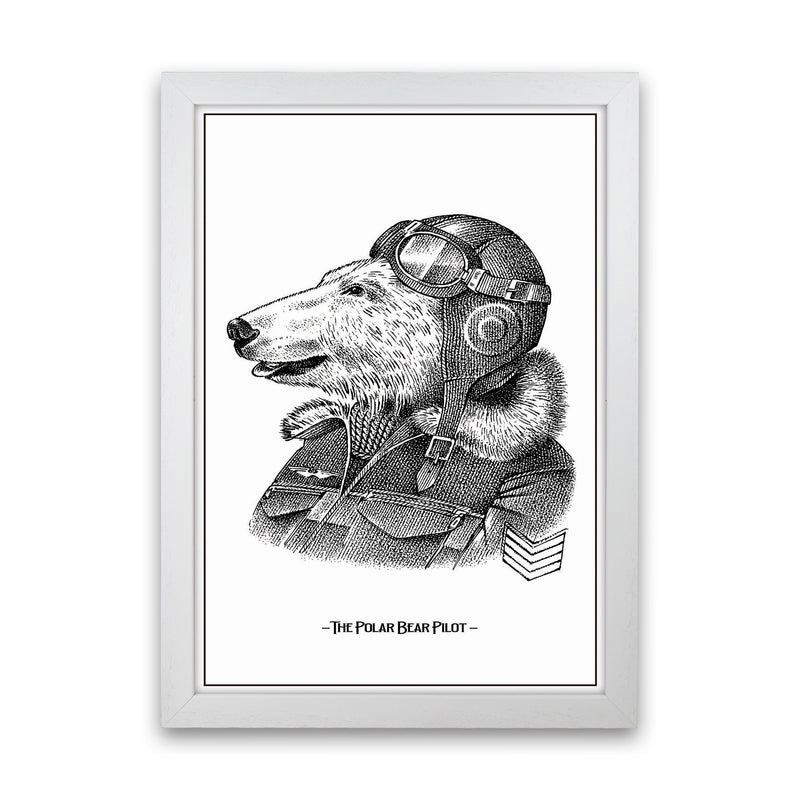 The Poler Bear Pilot Art Print by Jason Stanley White Grain