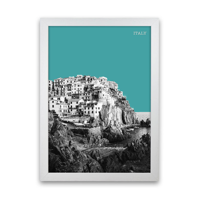 Halftone Italy Blue Art Print by Jason Stanley White Grain