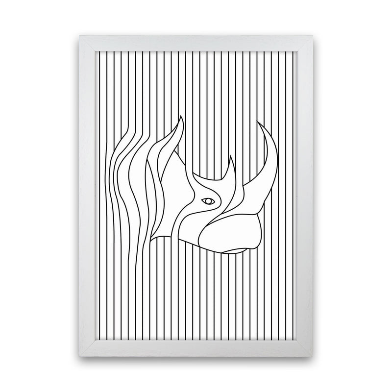 Line Drawing Rhino Art Print by Jason Stanley White Grain