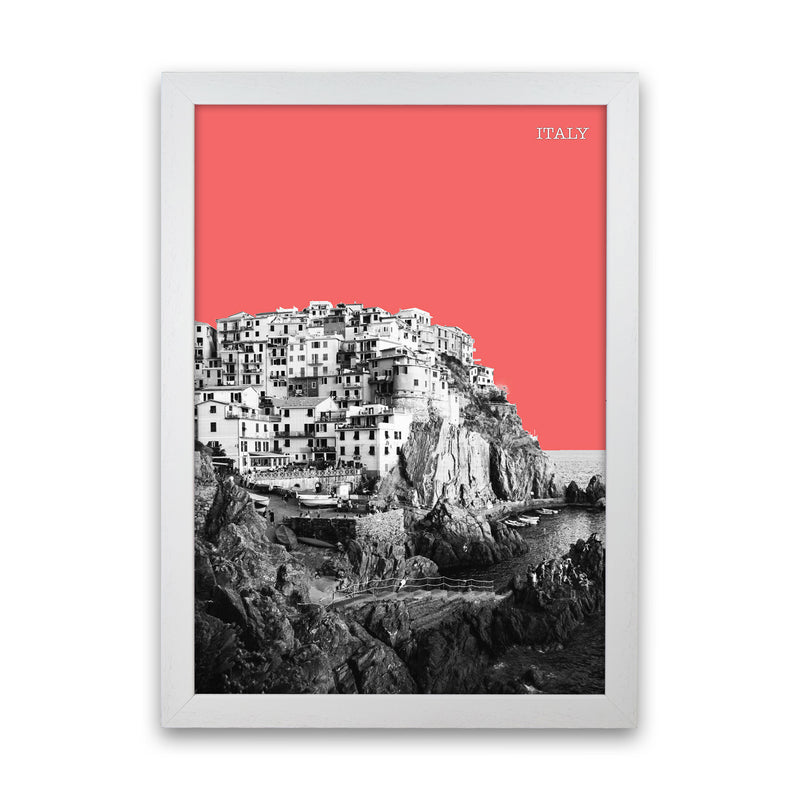 Halftone Italy Red Art Print by Jason Stanley White Grain