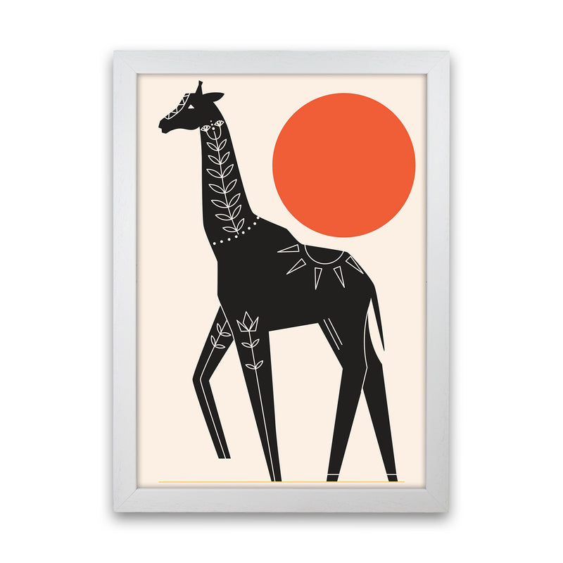 Giraffe In The Sun Art Print by Jason Stanley White Grain