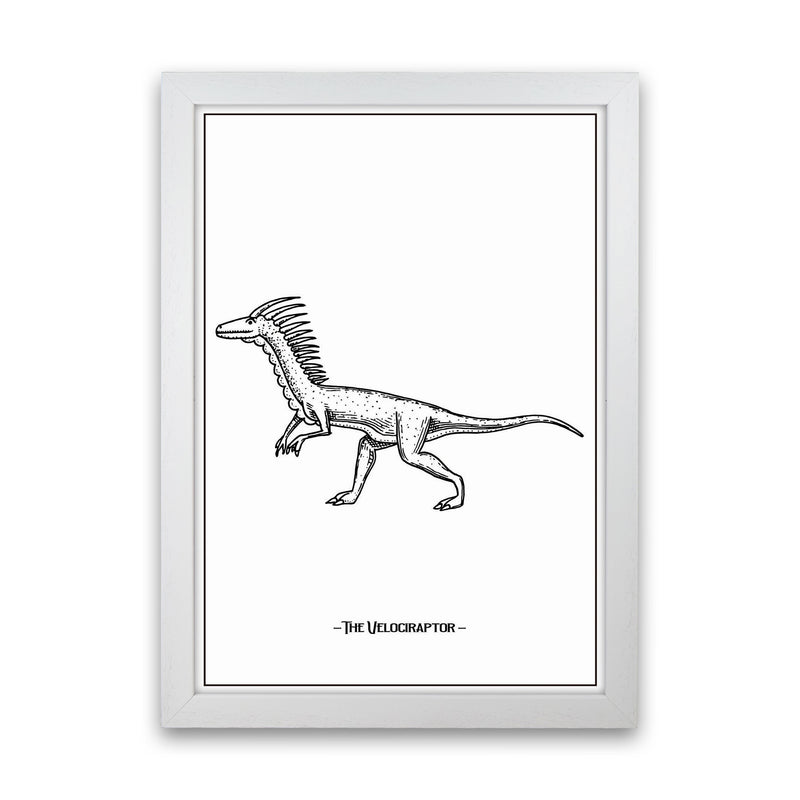 The Velociraptor Art Print by Jason Stanley White Grain