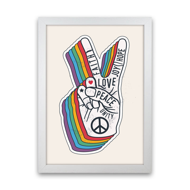 Peace And Love!! Art Print by Jason Stanley White Grain
