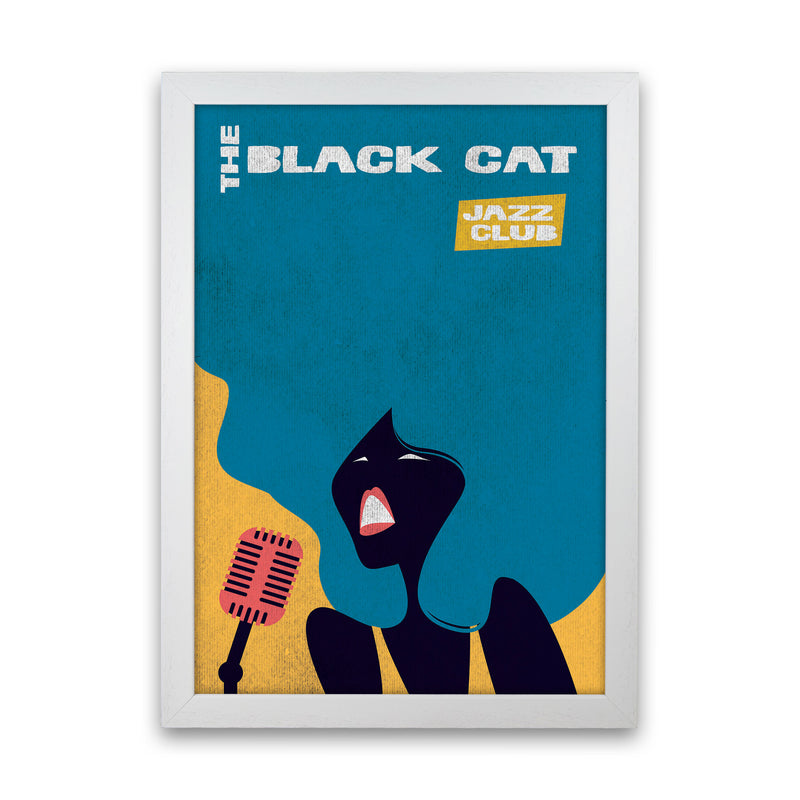 Black Cat Jazz Art Print by Jason Stanley White Grain