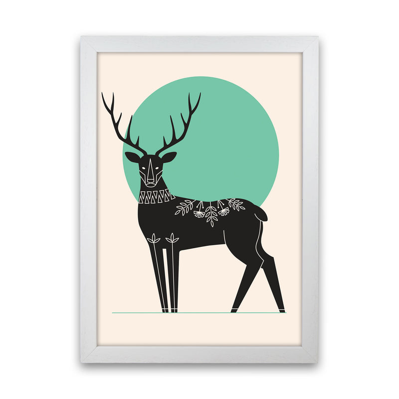 Moonlight Deer Art Print by Jason Stanley White Grain