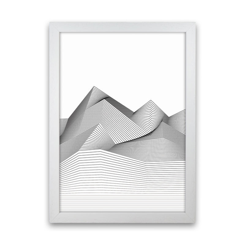 Line Mountains Art Print by Jason Stanley White Grain