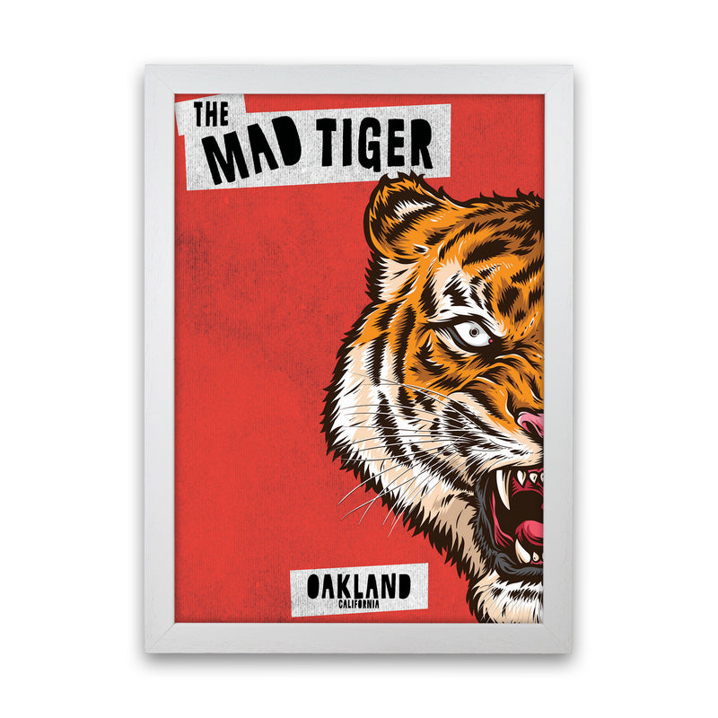 The Mad Tiger Art Print by Jason Stanley White Grain