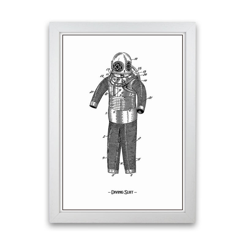 Diving Suit Art Print by Jason Stanley White Grain