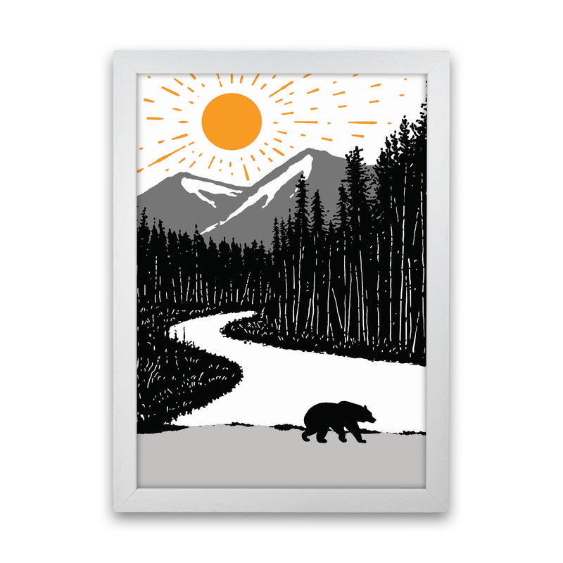 Bear By The River Art Print by Jason Stanley White Grain