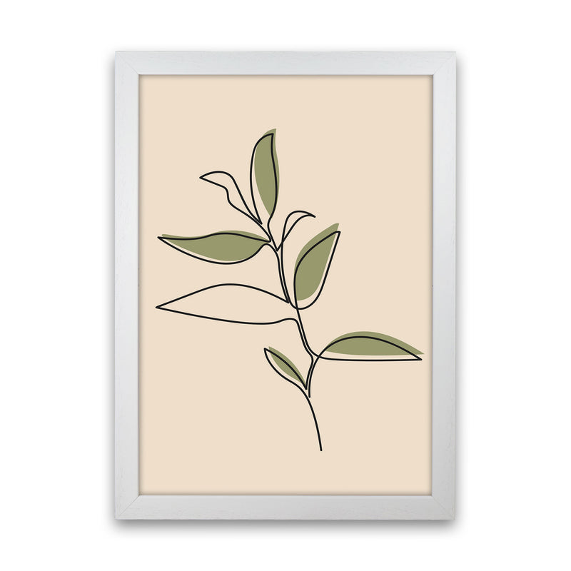 Abstract One Line Leaf Drawing I Art Print by Jason Stanley White Grain