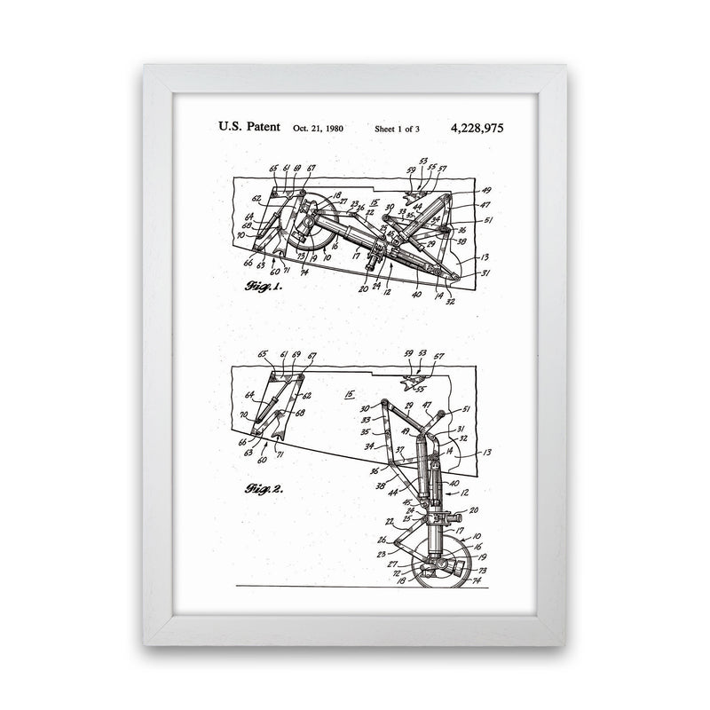 Airplane Landing Gear Patent Art Print by Jason Stanley White Grain