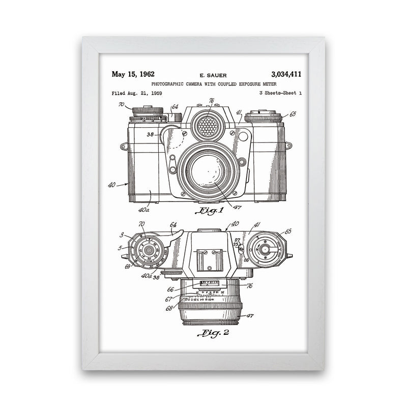 Photographic Camera Patent Art Print by Jason Stanley White Grain