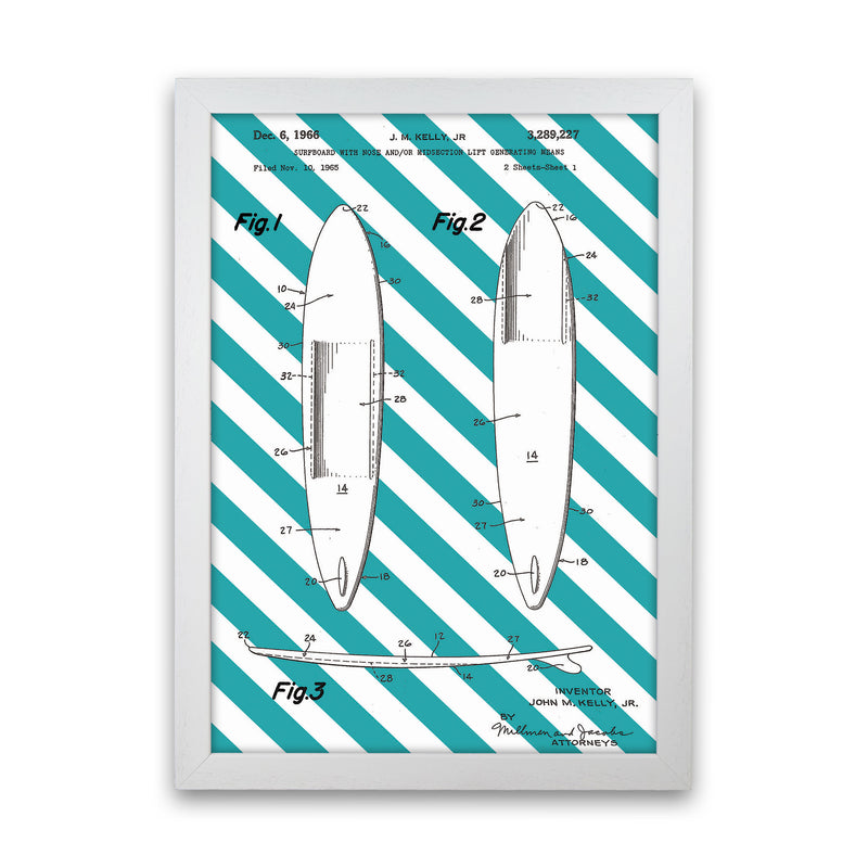 Surfboard Patent Side Stripe Art Print by Jason Stanley White Grain