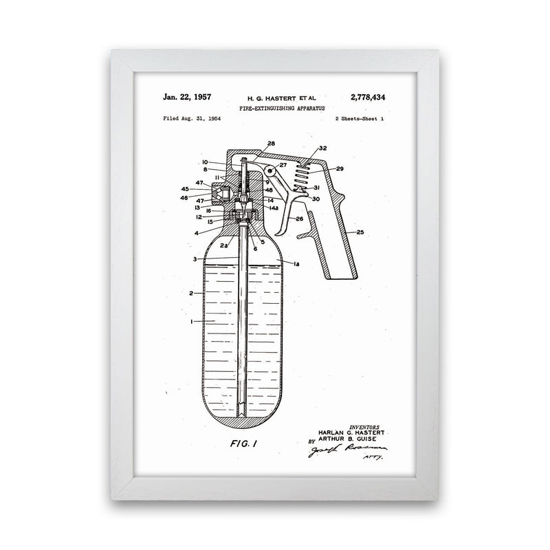 Fire Extinguisher Patent Art Print by Jason Stanley White Grain