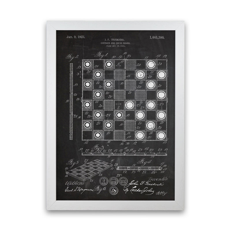 Chess And Checkers Patent Art Print by Jason Stanley White Grain