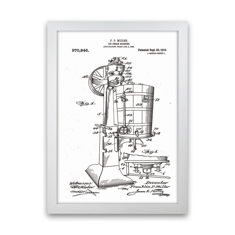 Ice Cream Machine Patent Art Print by Jason Stanley White Grain