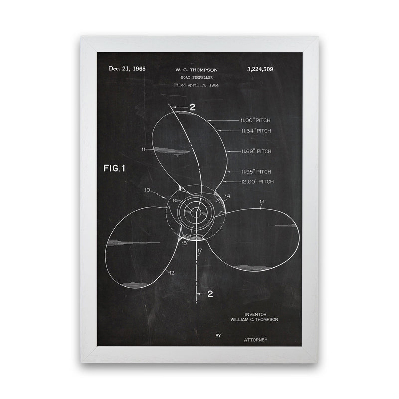 Boat Propeller Patent Art Print by Jason Stanley White Grain