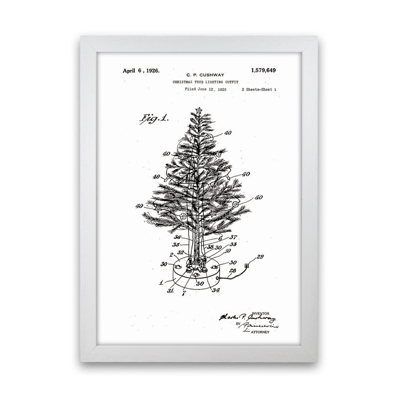 Christmas Tree Patent Art Print by Jason Stanley White Grain