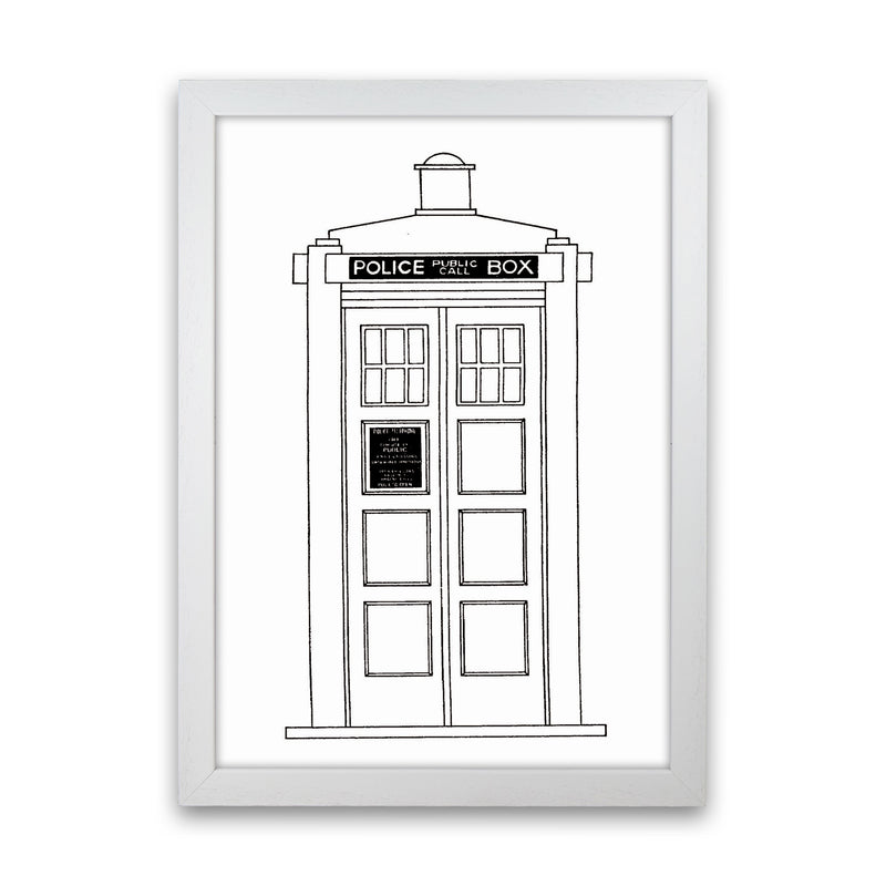 Police Call Box Patent Art Print by Jason Stanley White Grain