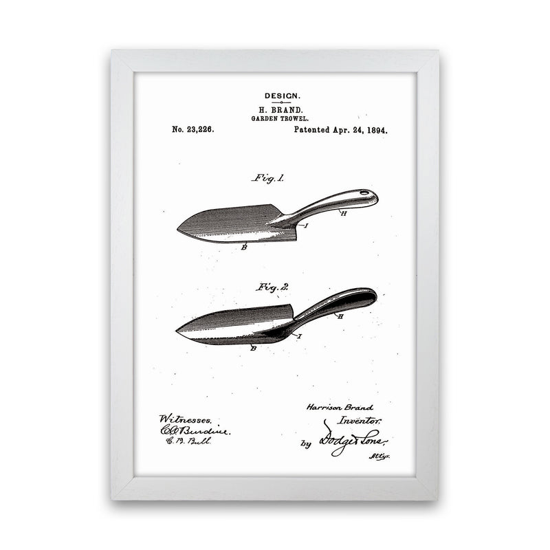 Garden Shovel Patent Art Print by Jason Stanley White Grain