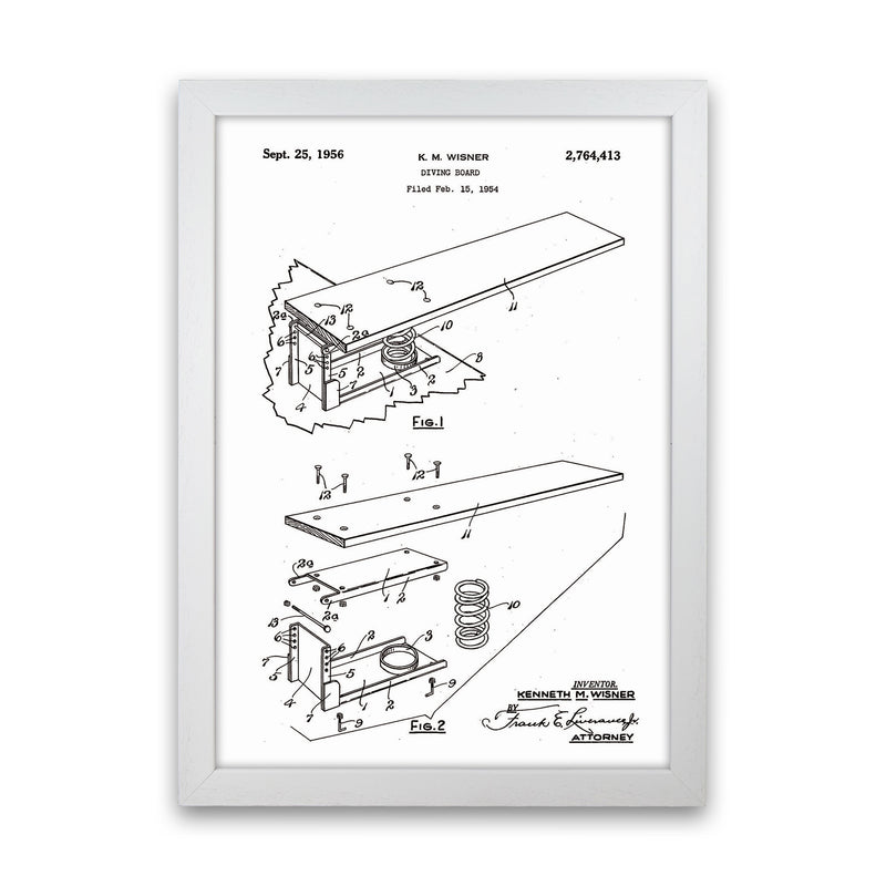 Diving Board Patent Art Print by Jason Stanley White Grain