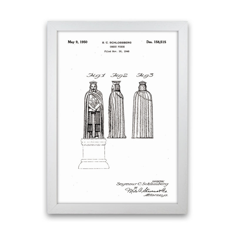 Chess Piece Patent Art Print by Jason Stanley White Grain