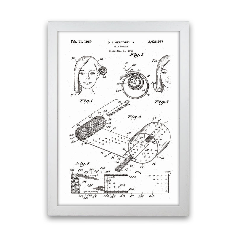 Hair Curler Patent Art Print by Jason Stanley White Grain