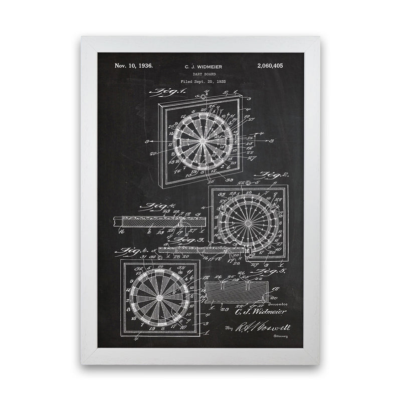 Dart Board Patent Art Print by Jason Stanley White Grain