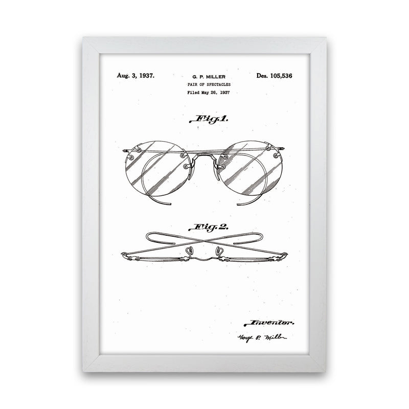 Spectacles Patent Art Print by Jason Stanley White Grain