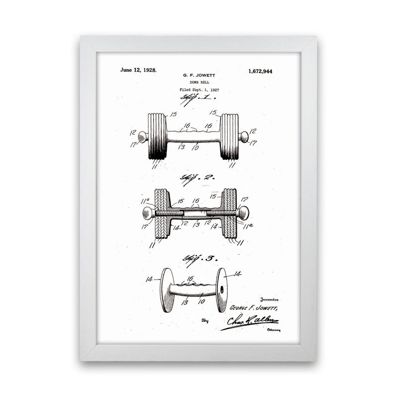 Dumb Bell Patent Art Print by Jason Stanley White Grain