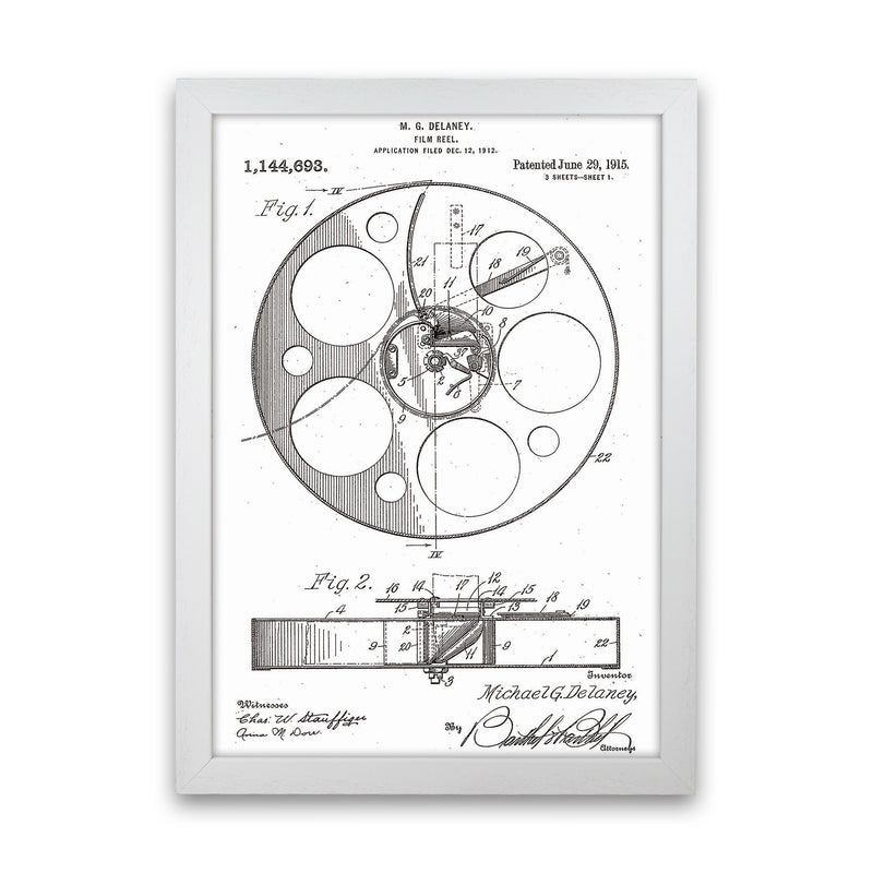 Film Reel Patent Art Print by Jason Stanley White Grain