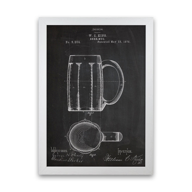 Beer Mug Patent Art Print by Jason Stanley White Grain