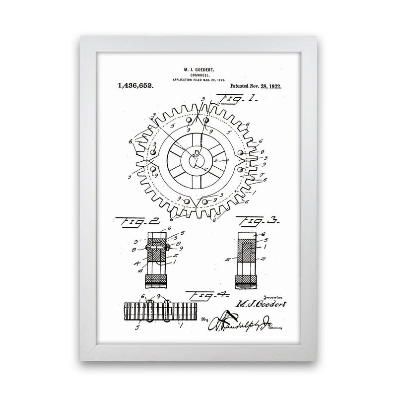 Cogwheel Patent Art Print by Jason Stanley White Grain