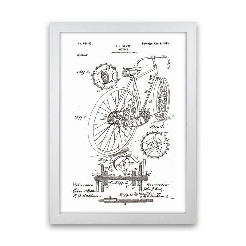 Bicycle Patent Art Print by Jason Stanley White Grain