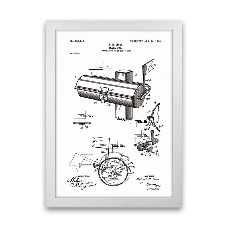 Mailbox Patent Art Print by Jason Stanley White Grain