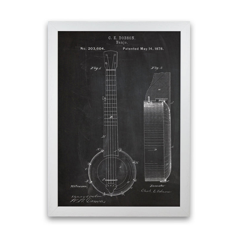 Banjo Patent Art Print by Jason Stanley White Grain