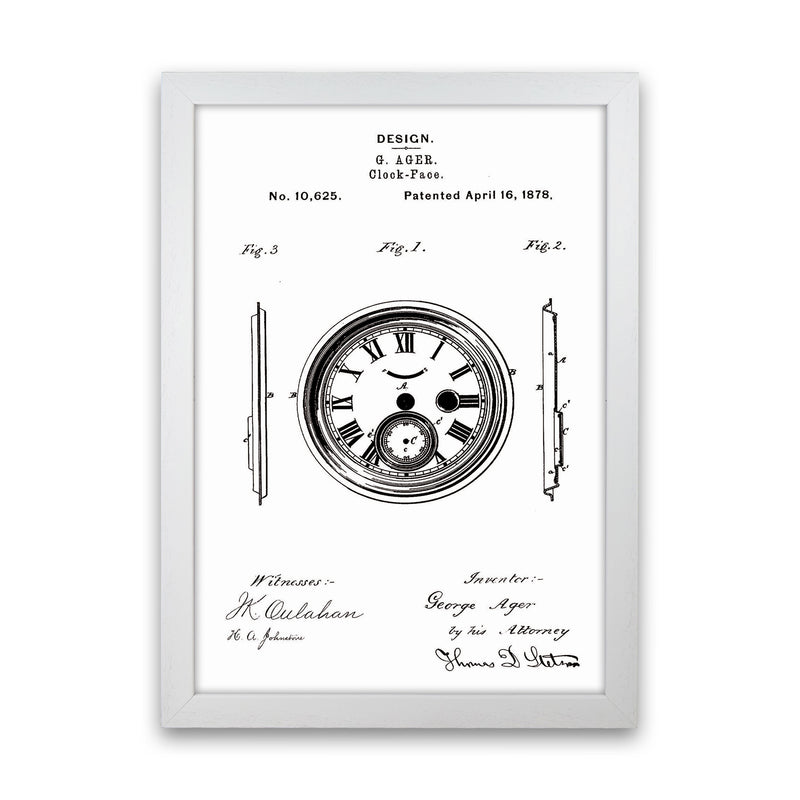 Clock Patent Art Print by Jason Stanley White Grain