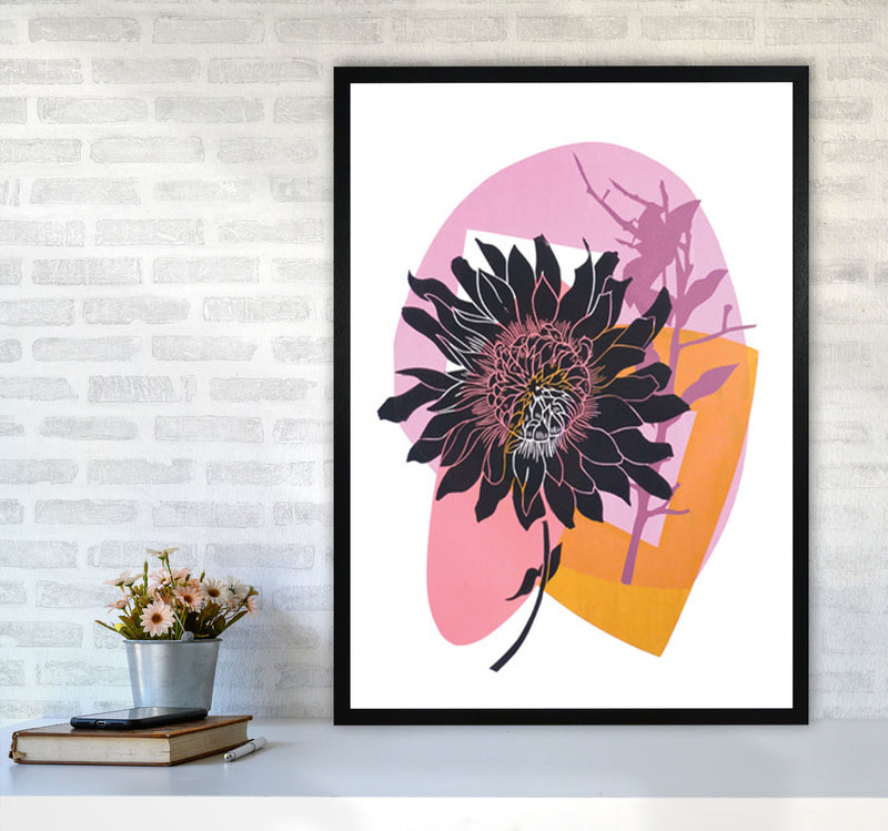 Clematis & Blueberry Art Print by Kate Heiss A1 White Frame