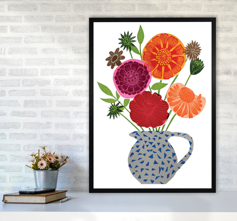 Big Happy Vase Art Print by Kate Heiss A1 White Frame