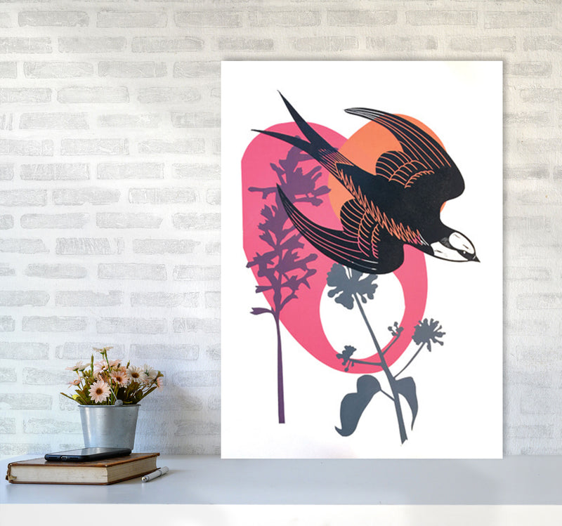 Evening Swallow Art Print by Kate Heiss A1 Black Frame