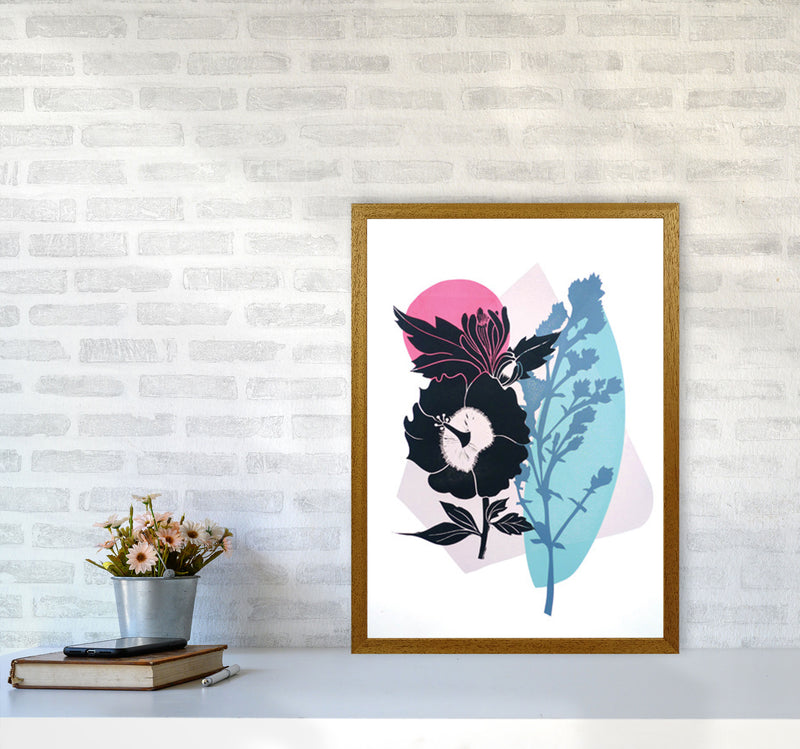 Hibiscus & Feverfew postcard Art Print by Kate Heiss A2 Print Only
