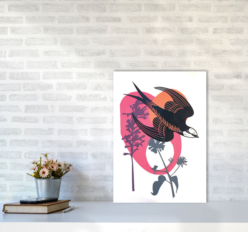 Evening Swallow Art Print by Kate Heiss A2 Black Frame