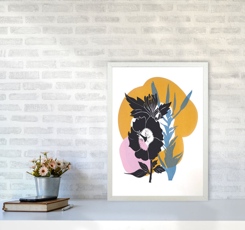 Hibiscus Art Print by Kate Heiss A2 Oak Frame