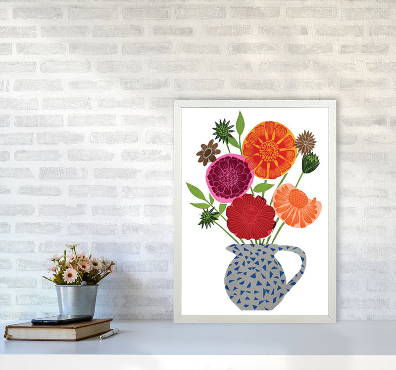 Big Happy Vase Art Print by Kate Heiss A2 Oak Frame