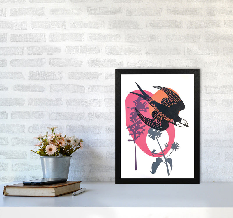 Evening Swallow Art Print by Kate Heiss A3 White Frame