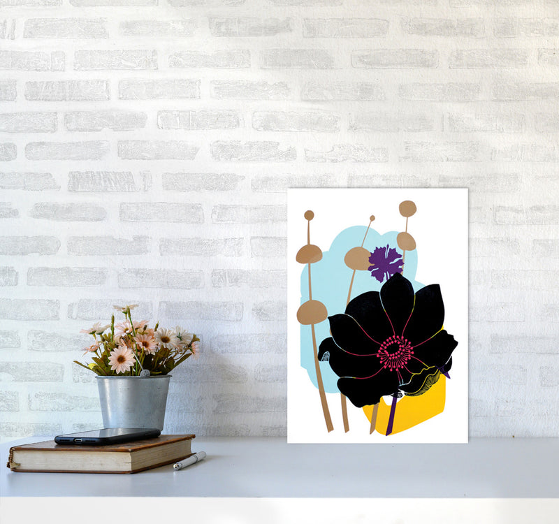 Anemone postcard Art Print by Kate Heiss A3 Black Frame